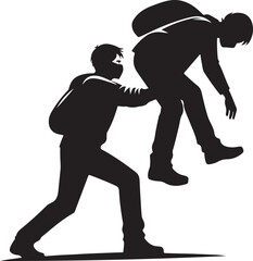 Person lifting protester vector