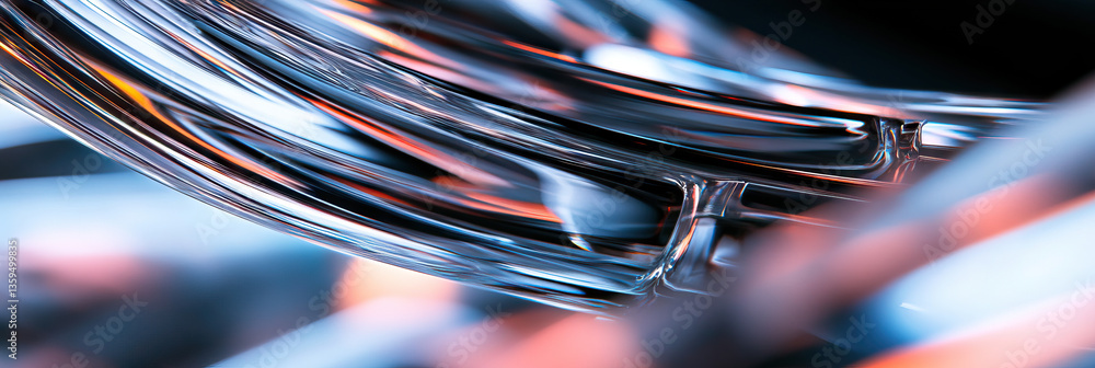 Poster abstract image of interlocking translucent glass structures