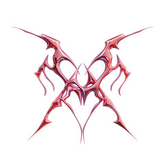 Red Metallic Y2k Hyper Neotribal