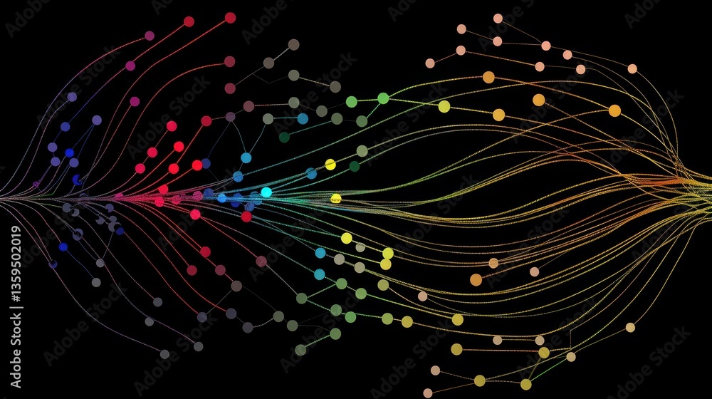 Poster data flow representing machine learning processing information.