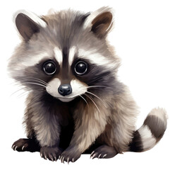 Fototapeta premium PNG Baby raccoon drawing animal mammal.