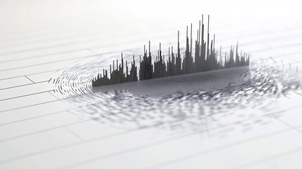 Seismograph Displaying Vibrations and Data from an Earthquake on a Scientific Graph