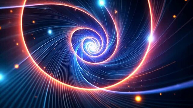 A hypnotic spiral made of luminescent energy lines, reacting to music