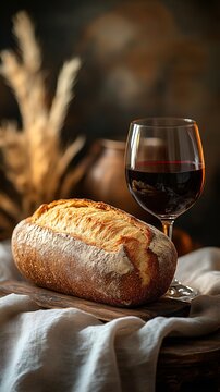 Bread and wine for holy communion