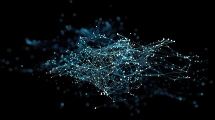 Obraz premium Machine learning algorithm represented by a network of data points.