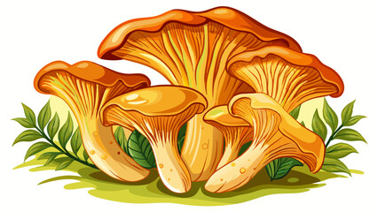 Fresh chanterelle mushrooms isolated on white background © williamnoah