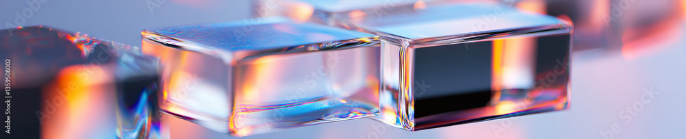 Poster translucent cubes with color refraction