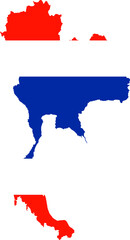 Fototapeta premium Thailand Map And Flag Vector Icon Design
