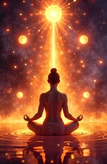 woman person meditating in lotus position