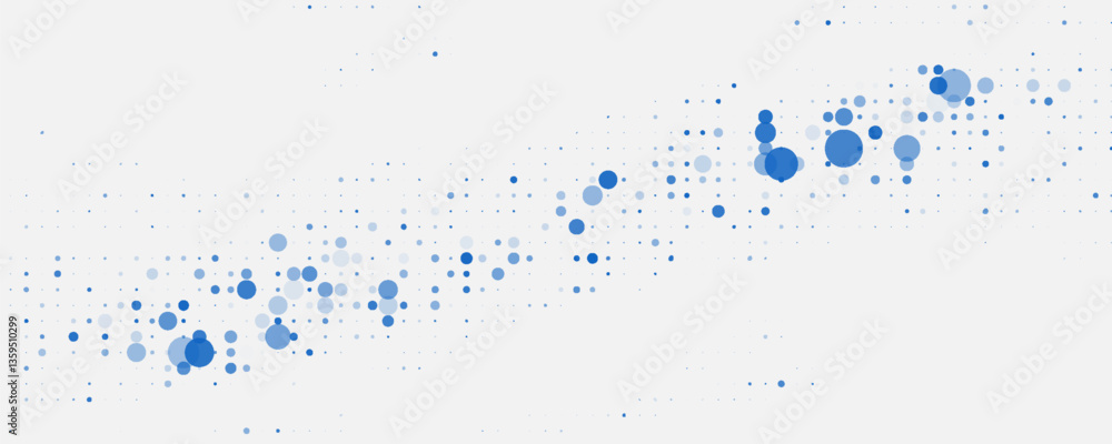 Poster dot blue wave light screen gradient texture background. abstract ai technology big data digital back