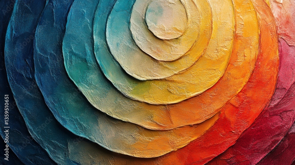 Aufkleber vibrant round abstract background with multicolored textured patterns and gradient light effects