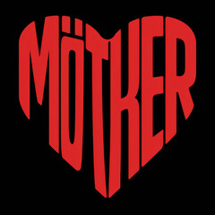 Heart shape typography Mother's love, Dog Dad, Beware of dog, Mother, Cool dad,