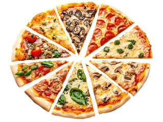 Isolated Selection of Pizza Slices