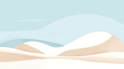 Pastel winter landscape.  Soft, muted colors depict a serene snowy desert scene