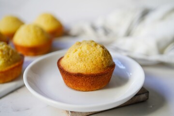 Homemade Cornmeal or Cornbread muffins, selective focus