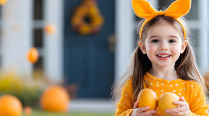 These hiding spots are so easy. Shot of a little girl going on a treasure hunt to find easter eggs 