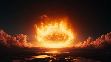 夜空に広がる爆炎の壮絶瞬間