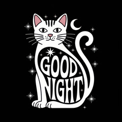 Good night cat design