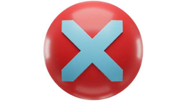 Isolated Red Circle with Light Blue Cross for Error or Cancel