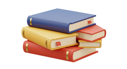 Isolated Pile of Colorful Books