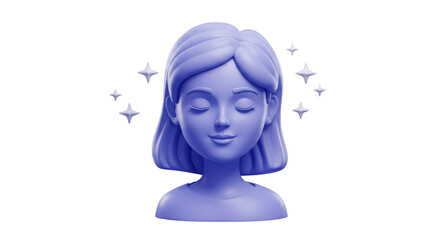 Isolated Girl Meditating with Stars