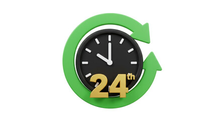 Isolated 24 Hour Clock