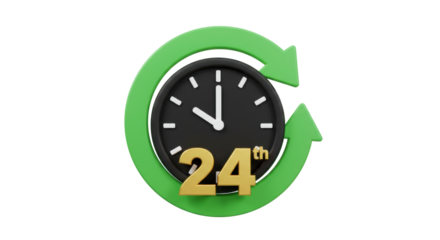 Isolated 24 Hour Clock