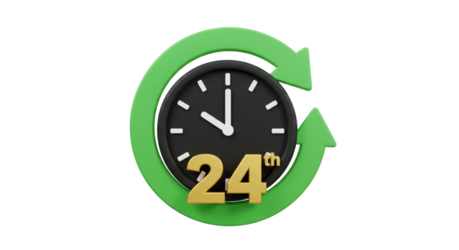 Isolated 24 Hour Clock