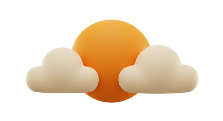Isolated Sun Behind Clouds Symbolizing Partially Sunny Weather