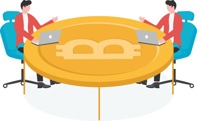 Business people working hard to make money stock illustration