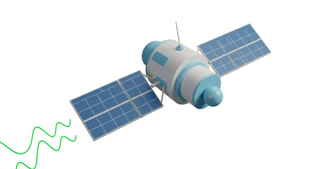 Isolated Satellite Transmitting Signals in Orbit