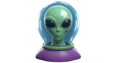 Isolated Alien in Transparent Helmet