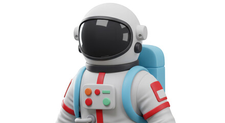 Isolated Astronaut in Spacesuit with Backpack