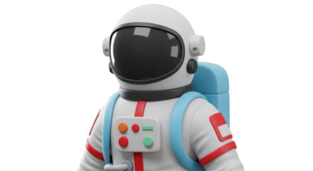 Isolated Astronaut in Spacesuit with Backpack