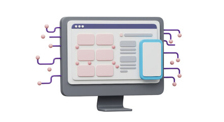 Isolated Computer Monitor with Network of Connections