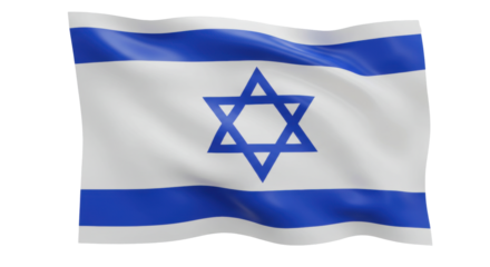 Isolated Israeli Flag Waving with Textured Surface