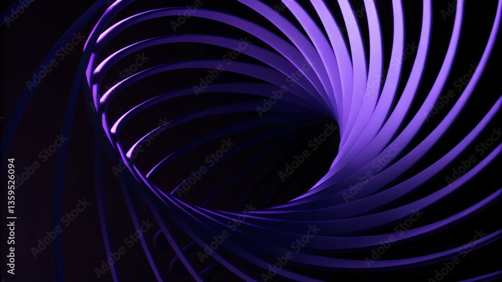 Poster rotating glowing 3d circles around their axis on a black background. black background. motion.bright