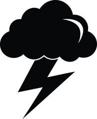 thunderstorm black and white silhouette vector design