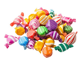 Isolated Assortment of Colorful Wrapped Candies