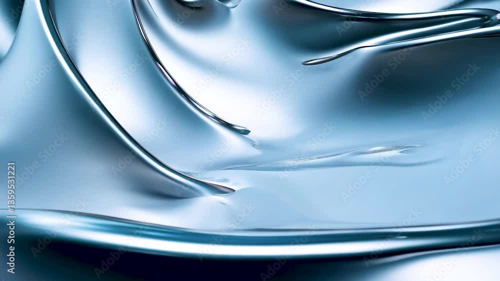 Wall mural shimmering metallic waves creating a fluid abstract texture