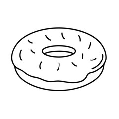 Illustration of a donut in a simple line art style  