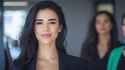 Fototapeta premium Confident Businesswoman Portrait Modern Office Success Teamwork