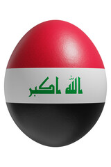 Rendered easter egg with a flag of Iraq on the surface.