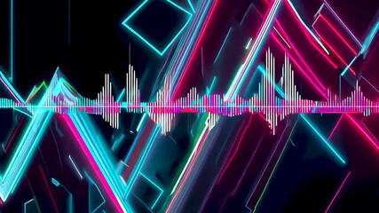 Vibrant neon sound waves creating an energetic atmosphere