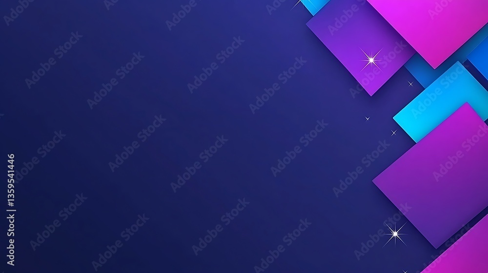 Poster abstract design showcases vibrant geometric shapes with depth and sparkle