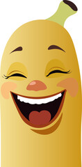 cute smiling banana emotion super fruit