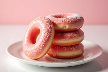 Indulge in pink donuts sugary delight soft pink hue