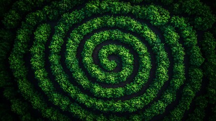 Spiral Green Field Pattern.