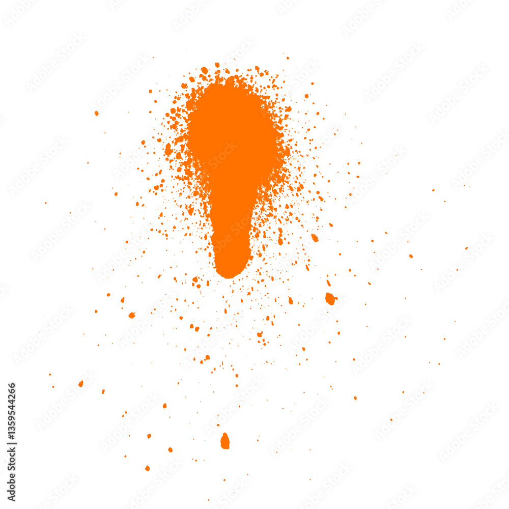 Poster abstract orange spray paint blob on black backdrop artistic expression design element