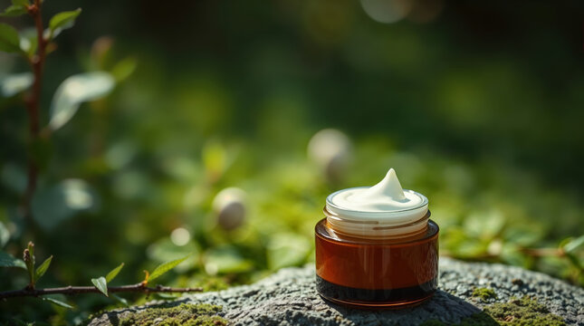 Beef tallow face cream made from natural ingredient. Organic skincare product with moisturizing and protective effect